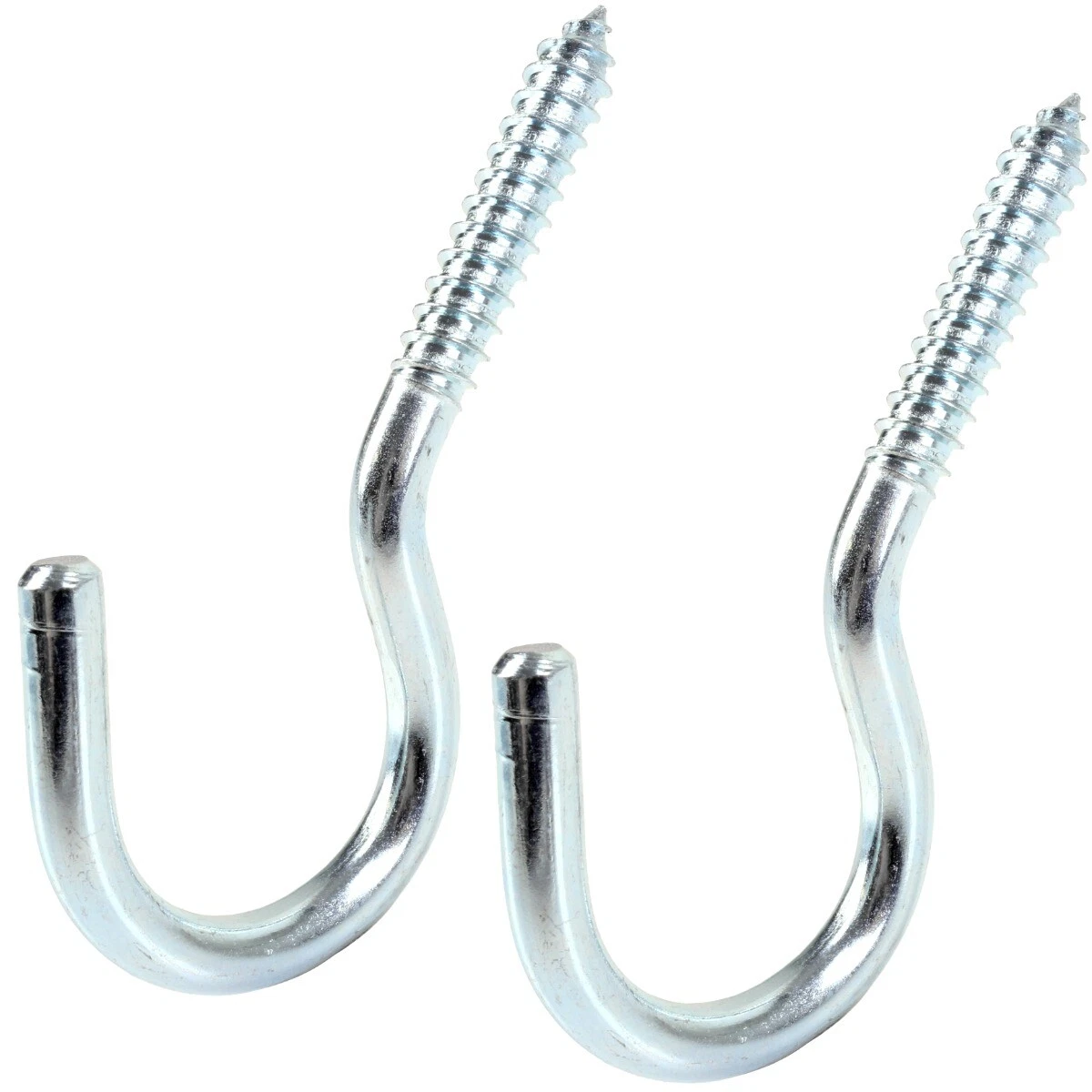 2 x EXTRA LARGE SCREW IN HOOKS HEAVY DUTY 100mm STEEL Wall Hanger Hanging  Loop