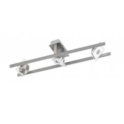 LED Deckenleuchte 3 flammig je 300lm Schwenkbar Kippbar Deckenlampe Nickel Matt - Bild 1 von 2