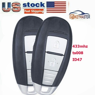 2X Remote Key Fob for Suzuki Swift SX4 Vitara S-Cross TS008 433Mhz ID47 2Button