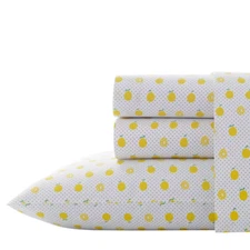Lemons 3-Piece Yellow Graphic 200-Thread Count Cotton Percale Twin Sheet Set