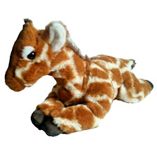 FAO Schwarz GIRAFFE Brown Cream Spots Soft Floppy Laying 15in Plush FAO Button