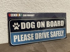 Blue Black  Dog On Board Please Drive Safe  Car Magnet For Auto Truck -Pet Decal