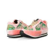 Sneakers Charlotte Olympia Girls "INCY WORK IT!FLAMINGO" Velvet Leather  Shoes