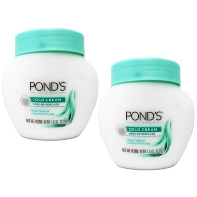 2 Pack Ponds Cold Cream Moisturizing Deep Cleanser & Make Up Remover 9.5Oz Each