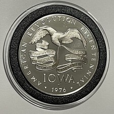 Iowa State Proof Rare Coin 33 Gram .925 Fine Sterling Silver Round Vintage Medal 111.61 per troy oz