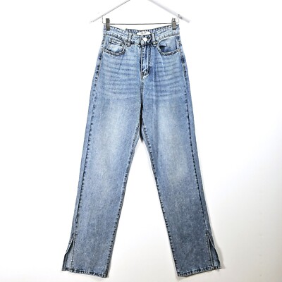 See See Paris - NEU - Blue Jeans Split Hem Straight Leg - UK 8