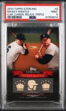 Mickey Mantle 2010 Topps Sterling Career Chronicles Triple Bat /25 PSA 9 POP 2