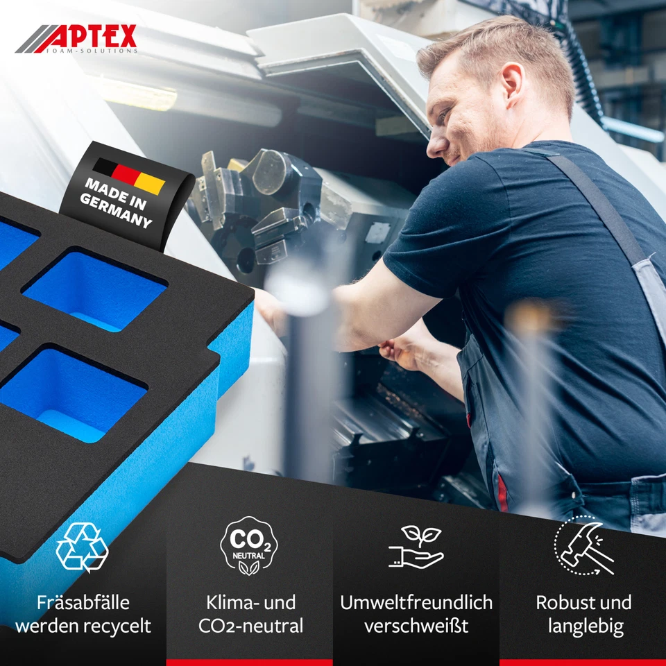 APTEX Schaumeinlage für Makita Akkus 18V (10x) für MakPac Gr. 2-3 - Bild 4 von 4