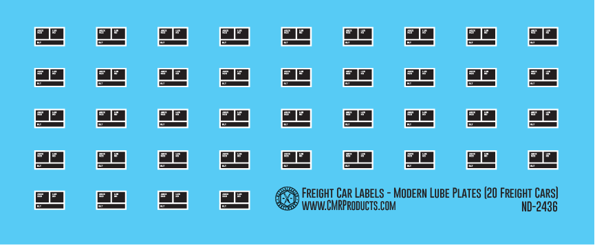 HO Scale Modern 3-Block Lube Plate Freight Car Decals  