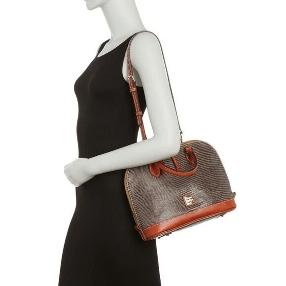 Dooney and bourke lizard embossed zip shop zip satchel