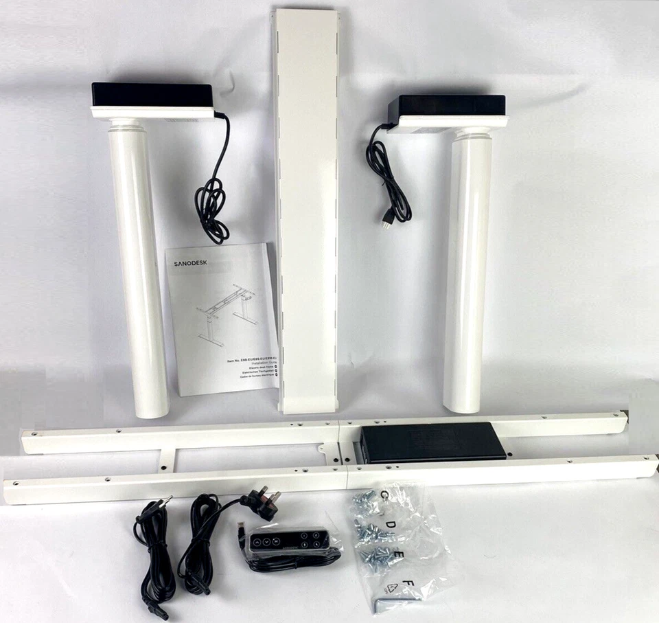 Sanodesk E8W -EU Schreibtisch höhenverstellbar Memory Gestell Weiß Paket 1/2 NEU - Bild 2 von 4