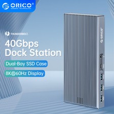 ORICO 8K Thunderbolt 3 Dock M.2 NVMe NGFF Enclosure USB C Laptop Docking Staion