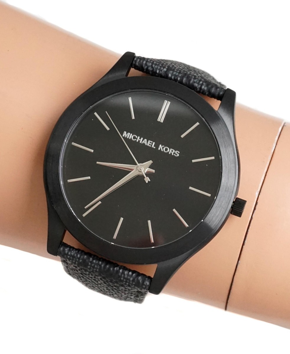 Kors Damenuhr Michael Kors Uhr In Schwarz Kors Slim Runway Michael