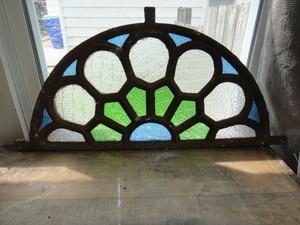 iron frame window glass arched stained architectural cast half antique round