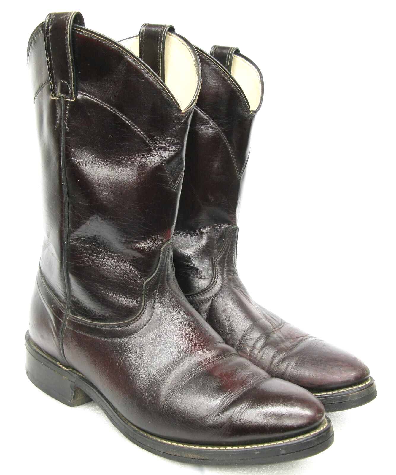 Laredo Burgundy Red Roper 6905 Leather Western Biker Work Boots Men's 10 M