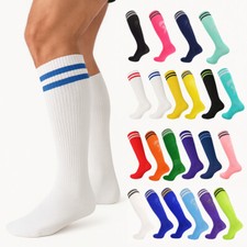 Adulto Juvenil Fútbol Rayas Sólidas Hasta la Rodilla Calcetines Tubo Hombres Fútbol Deportes Footy
