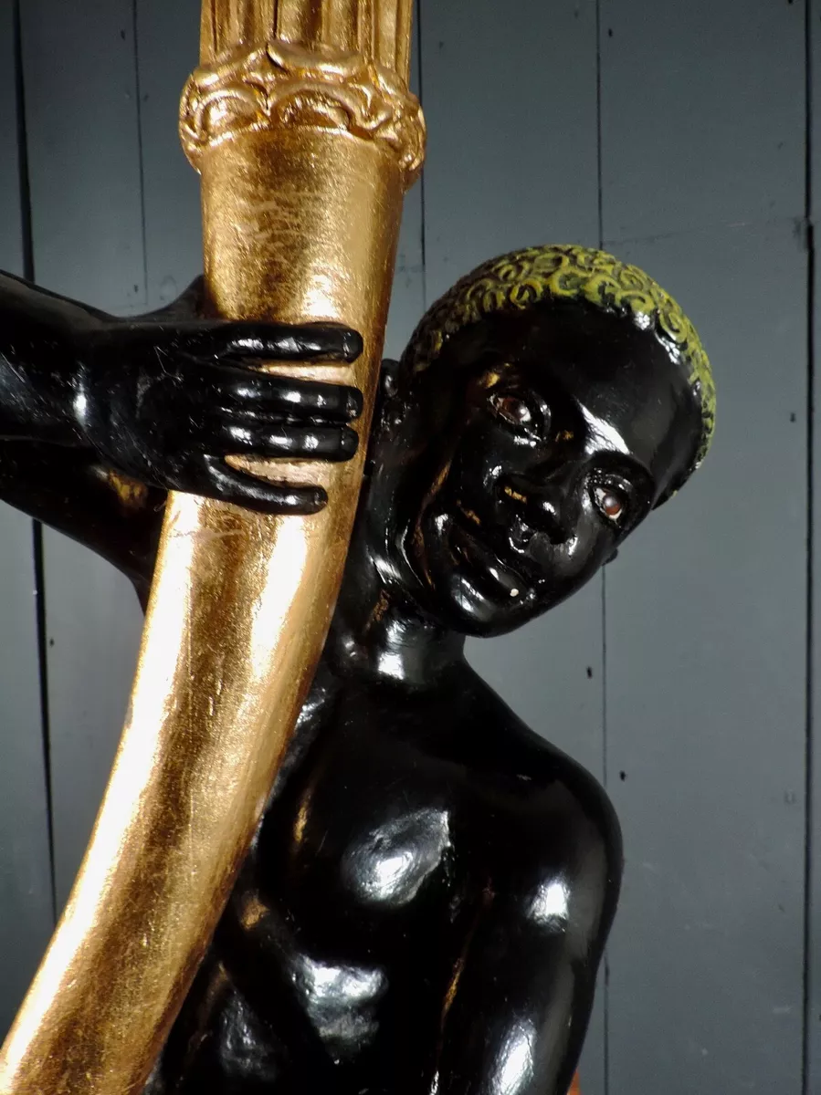 Large Vintage 20th Century Black Moor Statue Standing Lamp eBay
