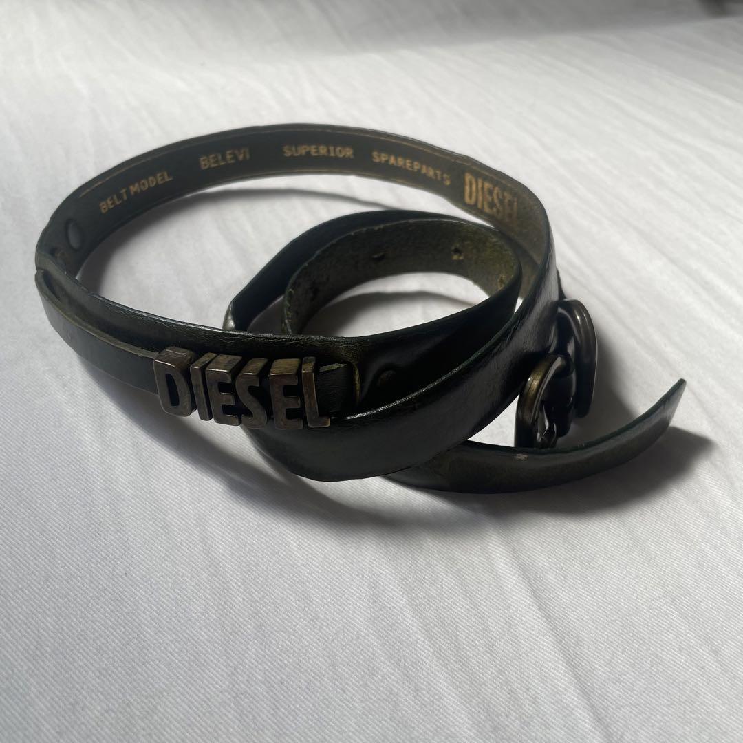 Y2K 00S Diesel Leather Belt Logo 80/32