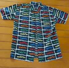 retro rockabilly car lover short sleeve shirt CARS auto WELLCOOL szM gc
