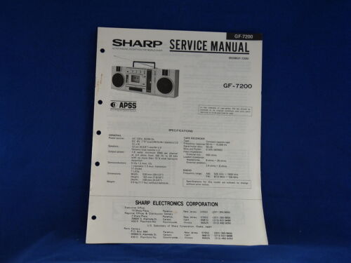 Sharp GF-7200 Radio Cassette Player Service Manual - Picture 1 of 1