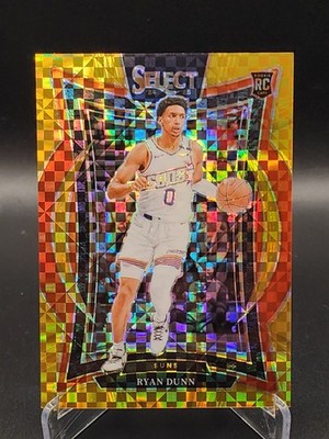 2024-25 Panini Select Ryan Dunn Gold /10  Checkerboard SSP Prizm RC Phoenix Suns