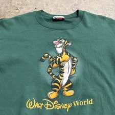 Vintage Disney Sweatshirt Small Green 90s Tigger Winnie The Pooh Cartoon USA