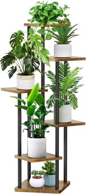 6-Tier Hölzern Blumenregal Pflanzenregal, Mehrstöckig Blumenständer Pf