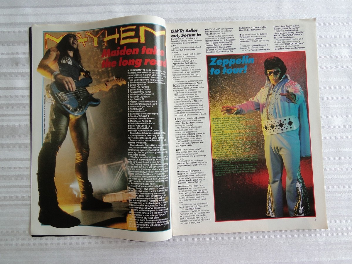 Vintage Magazine Kerrang! July 1990 Ian Gillan Iron Maiden Britny