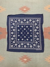 Vintage bandana handkerchief fast color indigo blue selvedge cowboy workwear