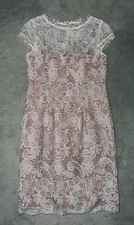 Adrianna Papell White Lace Dress Size 8 Bridal Shower