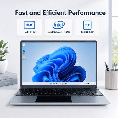 Laptop 15.6'' FHD Computer 8GB RAM 512 SSD Wifi INTEL-N5095 Core Windows 11 PC