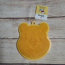 Disney Winnie the Pooh Silicone Bath Scrubby - Yellow - Double Sided - NEW