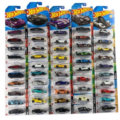 Hot Wheels Exotic Super Cars BIG LOT of 50 DIFFERENT TYPES McLaren Bugatti Lambo