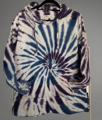 Vineyard Vines Purple & Blue Tie Dye Hoodie Sweatshirt Size Medium. Coastal (E)