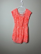 American Eagle Dress Womens Small Coral Paisley Elastic Waist Pockets