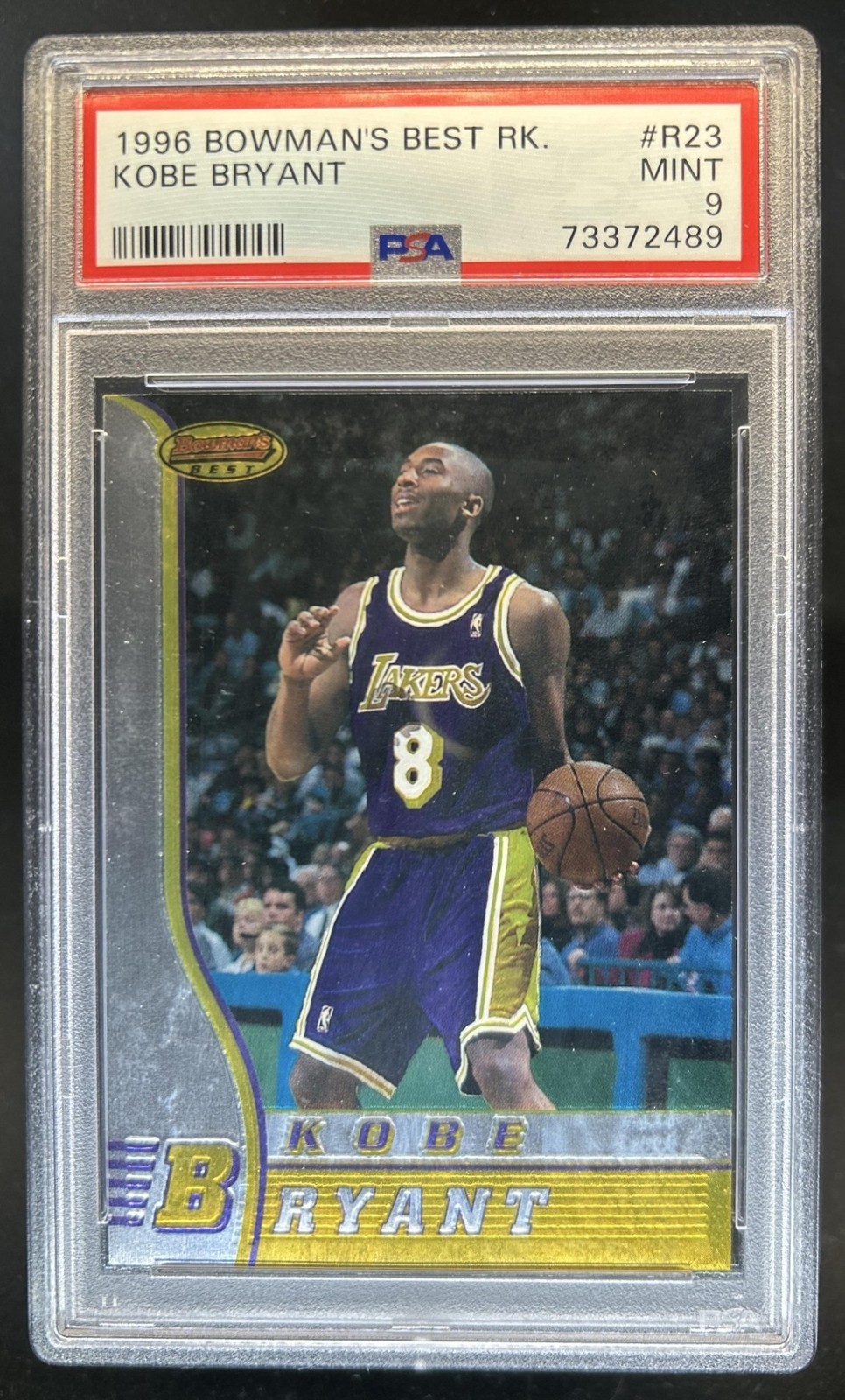 1996-97 Bowman's Best Kobe Bryant Rookie RC #R23 Lakers PSA 9