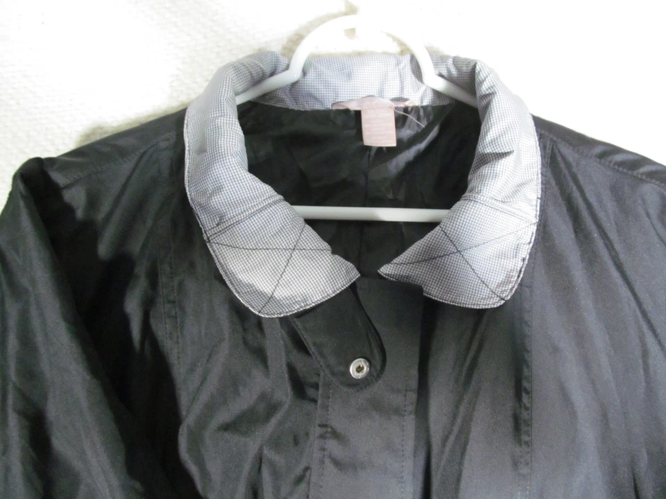 White Stag Womens Jacket Coat 2X (18W-20W) Zipper Close Pockets Black Mid Length - Image 3 of 4