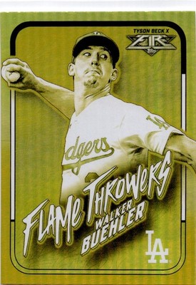 2022 Walker Buehler Topps Fire - Flame Throwers Gold Minted FT-3 NM