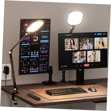 2 Packs Video Conference Light for Computer, 15W Desk Light for Black-2 packs