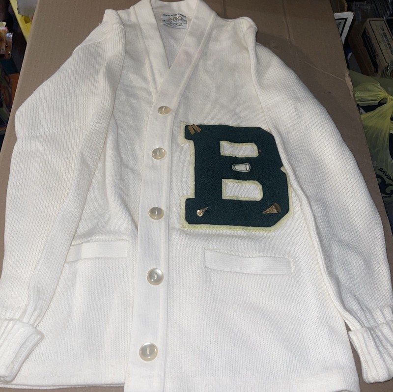 Vintage Bristol Letterman Cardigan Official Award Football Sweater W/ Pins