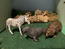 Vintage Britains Plastic Zoo animal Set Of 3x