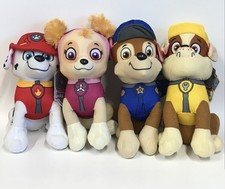 Plush - Paw Patrol - Team Chase Marshall Skype Rubber Set 4 10" Soft Doll NEW
