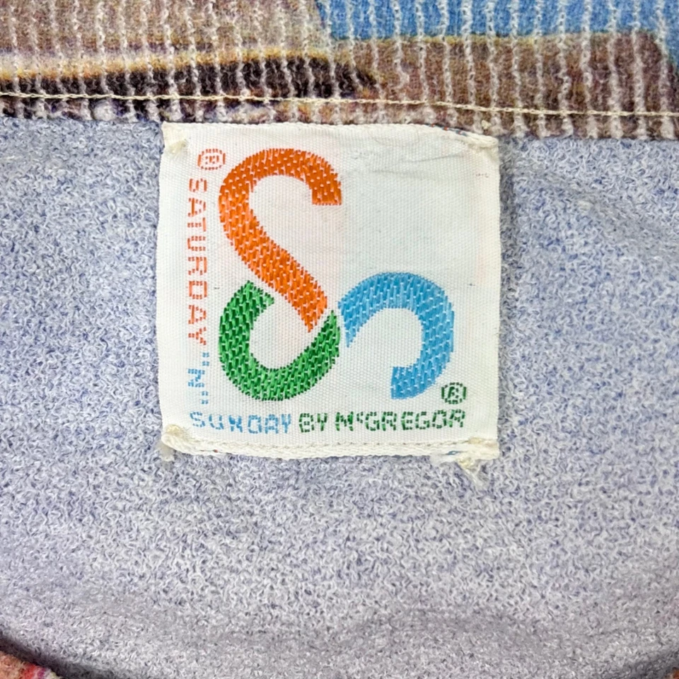 Camisa De Colección Saturday Sunday McGregor Sobreimpresión AOP Steam Carriage Años 70 Tejida Foto 2 de 4