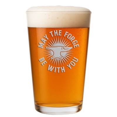 Blacksmith Pint Glass Engraved Beer Lover Gift