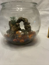 Fish Tank With Water Conditioner And Decorations