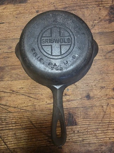 Griswold No 4 Large Block logo Lbl Cast Iron Skillet Pan