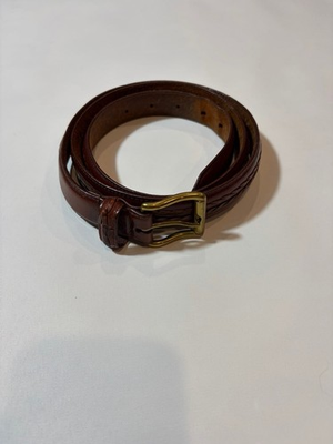 #ad John Henry Brown Leather Belt Brass Buckle Vintage Size 44 $30.00