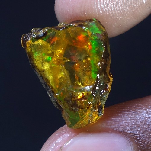 11.30 Cts 100% Natural Welo Fire Ethiopian Oil Opal Rough Cab Gems Ring Nacklace - Picture 2 of 10