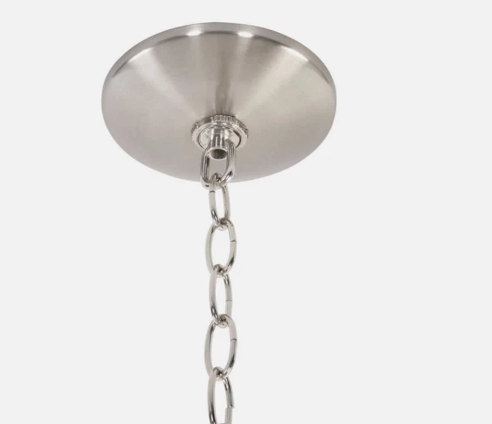 Yosemite Home Decor Bowl Pendant 3-Light with Acid Wash Glass Shade Satin Steel - Image 4 of 4