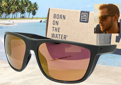 COSTA DEL MAR matte olive/gold mirror FERG XL polarized 580G sunglasses NEW!